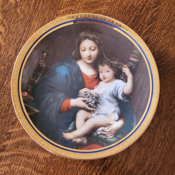 Madonna of the Grapes Porcelain China Collector's Plate by Woodmere China - Picture 1 of 7